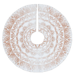 Roos Gold White Damask Mandala Kerstboom Rok