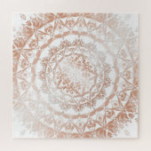 Roos Gold White Damask Mandala Legpuzzel (Horizontaal)