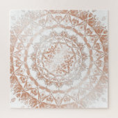 Roos Gold White Damask Mandala Legpuzzel (Verticaal)