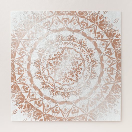 Roos Gold White Damask Mandala Legpuzzel (Verticaal)