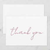 Roos Gold White — elegant, modern handschrift Bedankkaart (Voorkant / Achterkant)