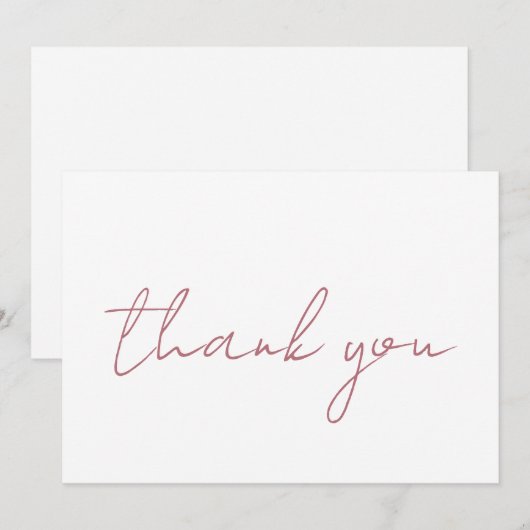 Roos Gold White — elegant, modern handschrift Bedankkaart (Voorkant / Achterkant)