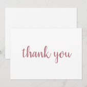 Roos Gold White — elegant, modern handschrift Bedankkaart (Voorkant / Achterkant)