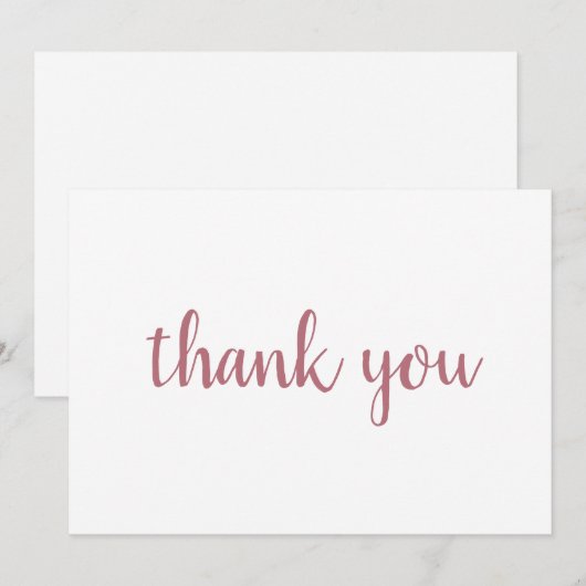 Roos Gold White — elegant, modern handschrift Bedankkaart (Voorkant / Achterkant)