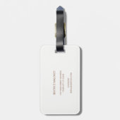 Roos Gold White Floral Mandala Monogram Bagagelabel (Achterkant verticaal)