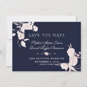 Roos Gold White Flowers Lijst Weddenschap Save The Date (Voorkant)