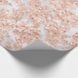 Roos Gold White Glitter Bride Marble Elegant Cadeaupapier