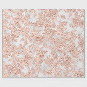 Roos Gold White Glitter Bride Marble Elegant Cadeaupapier (Vlak)