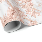Roos Gold White Glitter Bride Marble Elegant Cadeaupapier (Rol Hoek)