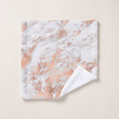 Roos Gold White Glitzy Marble Bad Handdoek (Wasdoekje)