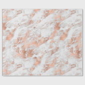Roos Gold White Glitzy Marble Cadeaupapier (Vlak)