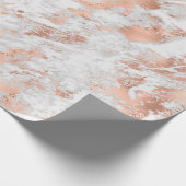 Roos Gold White Glitzy Marble Cadeaupapier (Hoek)