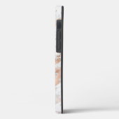  Roos Gold White Glitzy Marble Case-Mate iPhone Case (Achterkant / Links)