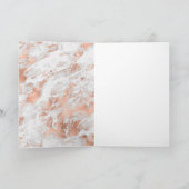 Roos Gold White Glitzy Marble Glitter Kaart (Binnen)