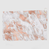 Roos Gold White Glitzy Marble Golfhanddoek (Horizontaal)