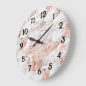 Roos Gold White Glitzy Marble Grote Klok (Hoek)