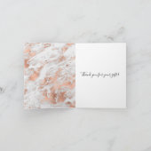 Roos Gold White Glitzy Marble Hartelijk dank Kaart (Binnen)