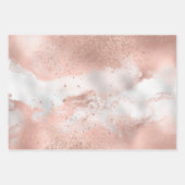 Roos Gold White Glitzy Marble Inpakpapier Vel (Voorkant 3)