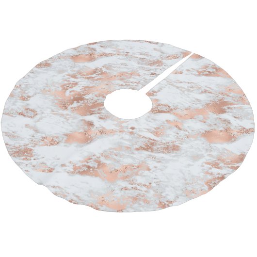  Roos Gold White Glitzy Marble Kerstboom Rok (Gekanteld)