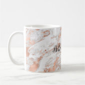 Roos Gold White Glitzy Marble Koffiemok (Links)
