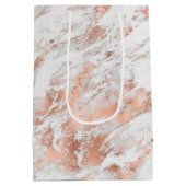  Roos Gold White Glitzy Marble Medium Cadeauzakje (Achterkant)