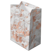  Roos Gold White Glitzy Marble Medium Cadeauzakje (Achterkant Gekanteld)