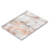  Roos Gold White Glitzy Marble Notitieboek (Linkerzijde)