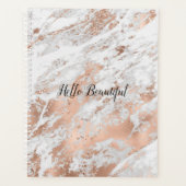 Roos Gold White Glitzy Marble Planner (Voorkant)