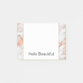 Roos Gold White Glitzy Marble Post-it® Notes (Voorkant)