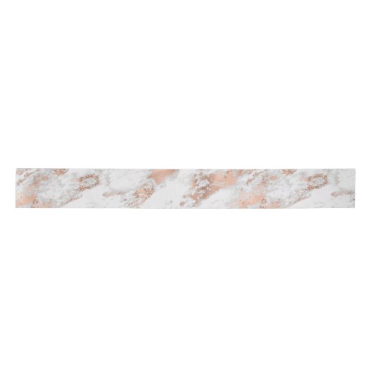 Roos Gold White Glitzy Marble Satijnen Lint (Voorkant)