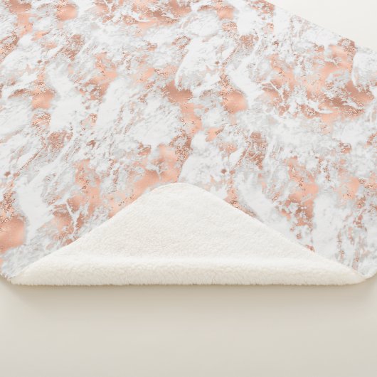 Roos Gold White Glitzy Marble Sherpa Deken (3/4)