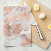  Roos Gold White Glitzy Marble Theedoek (Quarter Fold)