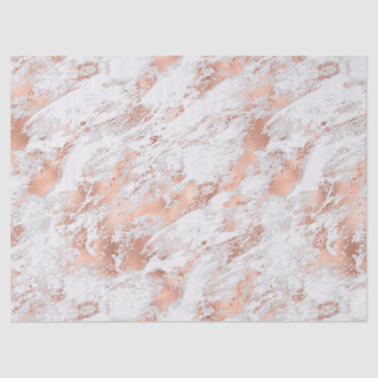  Roos Gold White Glitzy Marble Tissuepapier (Voorkant)