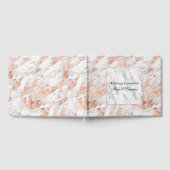 Roos Gold White Glitzy Marble Wedding Gastenboek (Volledig)