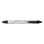 Roos Gold White Glitzy Marble Zwarte Inkt Pen (Achterkant)