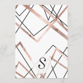 Roos Gold White lineaire driehoek Abstract patroon Menu (Achterkant)