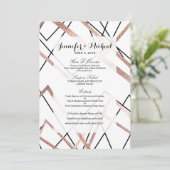 Roos Gold White lineaire driehoek Abstract patroon Menu (Staand voorkant)