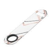 Roos Gold White lineaire driehoek Abstract patroon Speed Flessenopener (Voorkant Gekanteld)