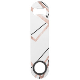 Roos Gold White lineaire driehoek Abstract patroon Speed Flessenopener