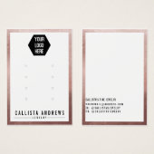 Roos Gold White Logo Multiple Earring Display Kaar Visitekaartje (Voorkant /achterkant)