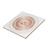 Roos Gold White Lotus Mandala Tegeltje (Zijkant)
