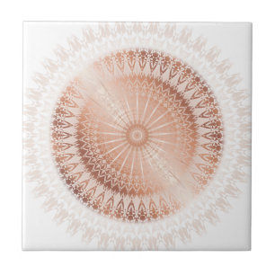 Roos Gold White Mandala Tegeltje