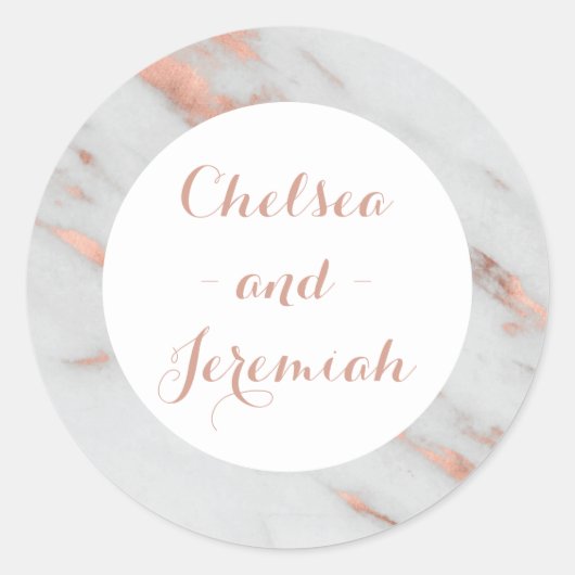 Roos Gold White Marble - Aangepaste naam sticker b (Voorkant)
