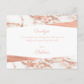 Roos Gold White Marble Bridesmaid Voorstel Uitnodiging Briefkaart (Achterkant)