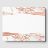 Roos Gold White Marble Custom Wedding Gastenboek (Achterkant)