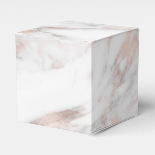 Roos Gold White Marble Elegant Moderne Sjabloon Bedankdoosjes (Voorkant Zijde)