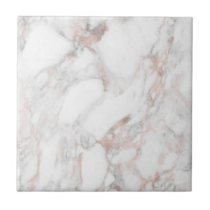 Roos Gold White Marble Elegant Trendy Sjabloon Tegeltje