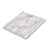 Roos Gold White Marble Elegant Trendy Sjabloon Tegeltje (Zijkant)