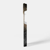 Roos Gold White Marble Glitter Monogram iPhone Hoesje (Linkerkant)