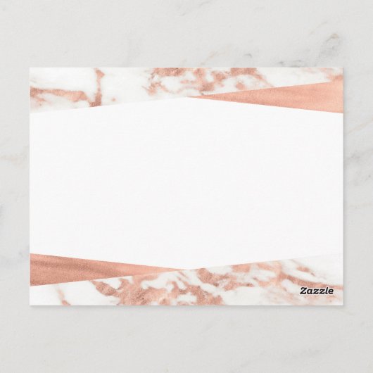 Roos Gold White Marble Script Hartelijk dank Briefkaart (Achterkant)
